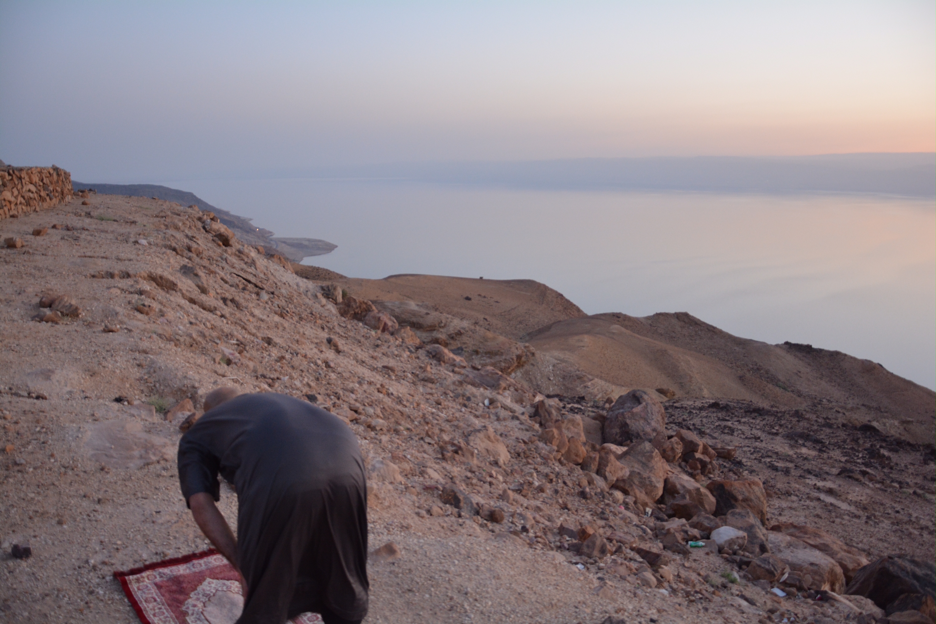 Jordanie, face à la mer morte et la Palestine en arrière plan